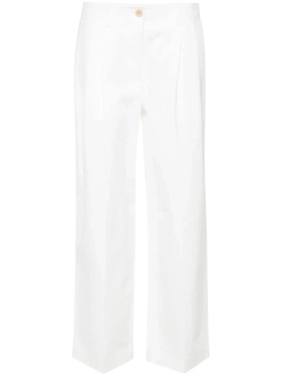 Totême Organic Cotton Wide-leg Trousers In Pebble