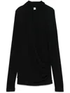 Totême Toteme Overlapped Jersey Top In Black