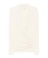 Totême Beige Overlapped Jersey Top In White