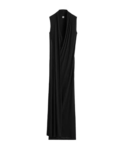 Totême Overlapped Scarf Dress In Black