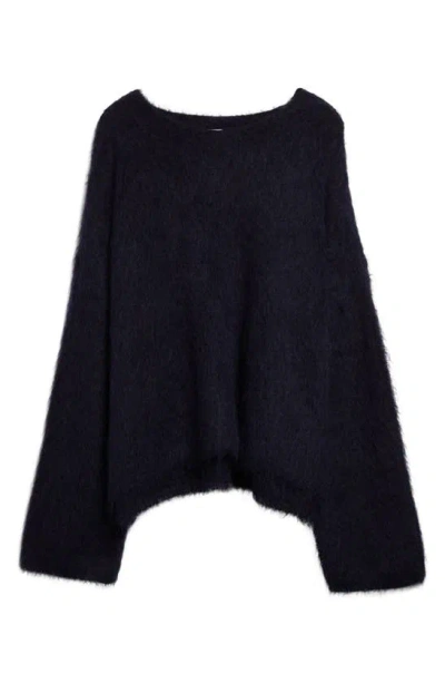 Totême Oversize Boxy Alpaca Blend Sweater In Navy