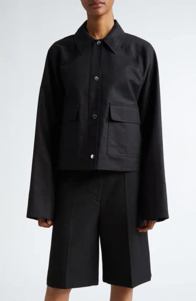 Totême Oversize Crop Jacket In Black