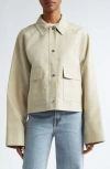 Totême Organic Cotton Cropped Jacket In Sand