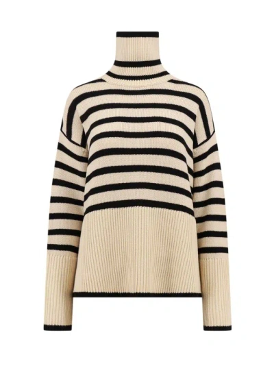Totême Oversize Striped Sweater In Neutrals