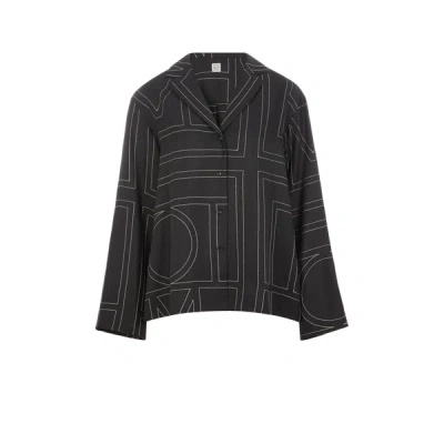 Totême Chemise En Soie In Black