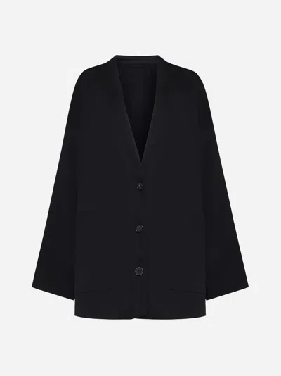 Totême Toteme Oversized Cotton Cardigan Clothing In Black