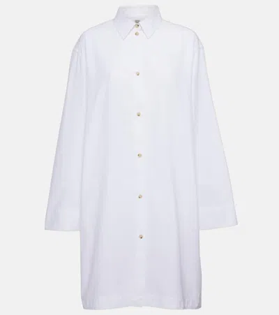 Totême Oversized Cotton Shirt Dress In White
