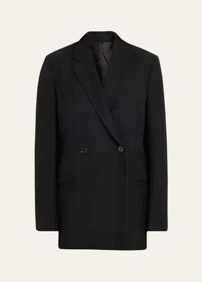 Totême Oversized Double-breasted Wool Blazer In Black