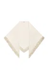 Totême Oversized Fringed Crepe Scarf In White