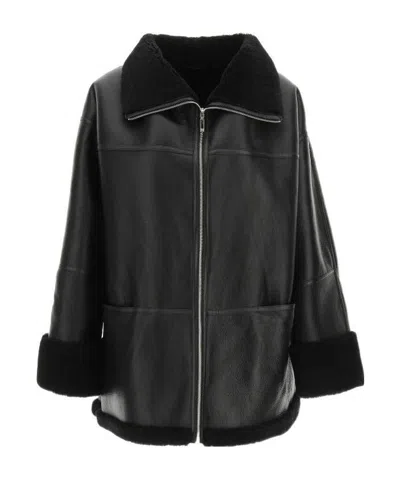 TOTÊME TOTÊME SHEARLING TRIM JACKET