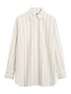 Totême Toteme Relaxed Stripe Button-up Shirt In White