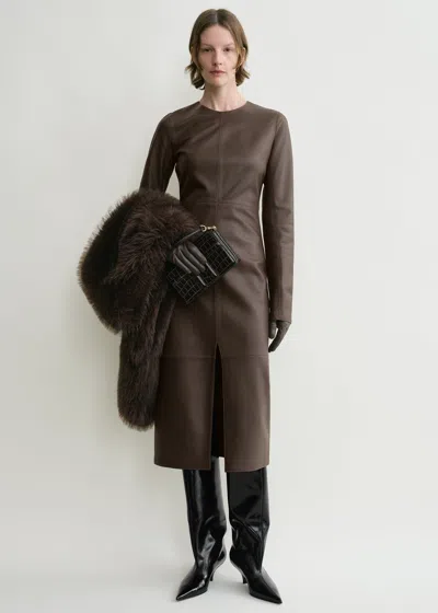Totême Paneled Leather Dress Bark