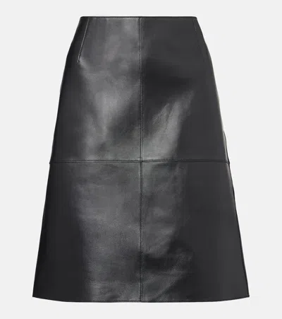 TOTÊME PANELED LEATHER MIDI SKIRT