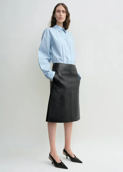 Totême Paneled Leather Skirt Black