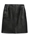 Totême Panelled Leather Midi Skirt In Black