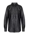 Totême Panelled Leather Shirt In Black
