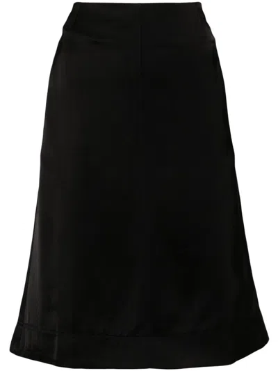 Totême Panelled Satin Midi Skirt In Black