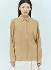 Totême Panelled Silk Shirt In Beige