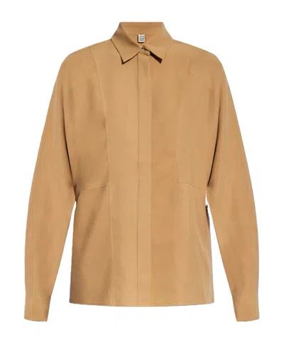 Totême Panelled Silk Shirt In Nude