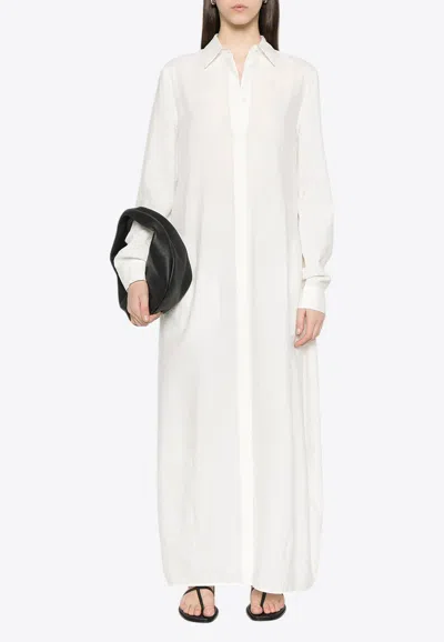 Totême Parachute Maxi Shirt Dress In White