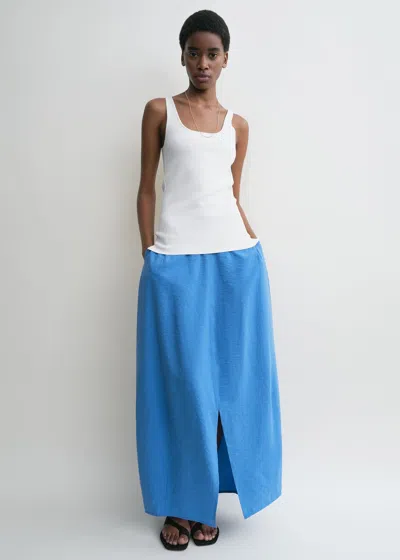 Totême Parachute Silk-blend Maxi Skirt In Blue