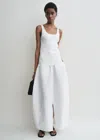 Totême Parachute Silk-blend Maxi Skirt In White