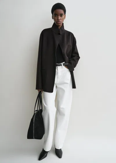 Totême Patch Pocket Doublé Jacket Espresso In Black