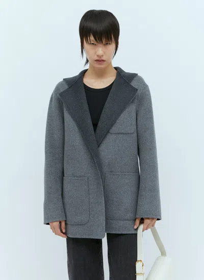 Totême Patch Pocket Doublé Wool Jacket In Grey