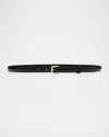 Totême Patent Leather Skinny Belt In Black 001