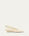 Totême Patent Wedge Slingback Pumps In Light Beige