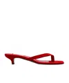 Totême Suede Heeled Flip Flops Scarlet In Red