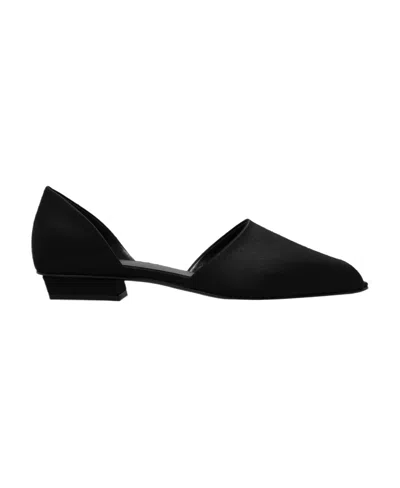 Totême Peep-toe Satin Ballerina Shoes In Black