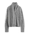 Totême Draped Scarf Brushed Finish Knitted Jumper In Gray
