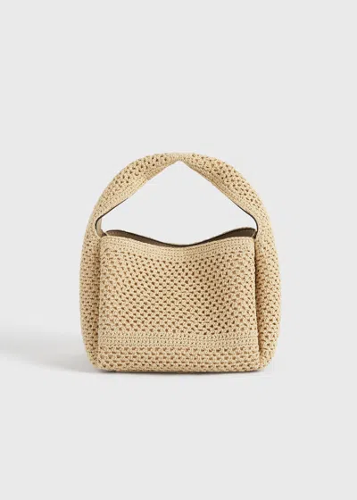 Totême Petite Crochet Bucket Bag Vanilla In White