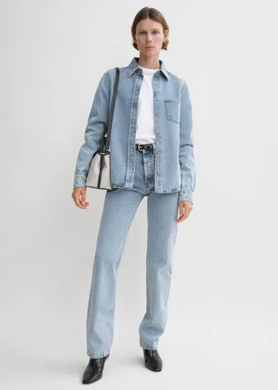 Totême Women's Blue Overshirt With Pocket Detail