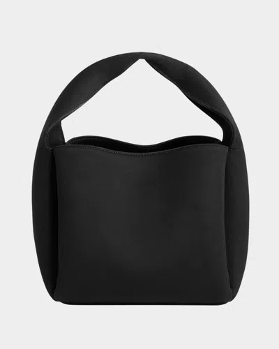 Totême Petite Satin Bucket Bag In Black