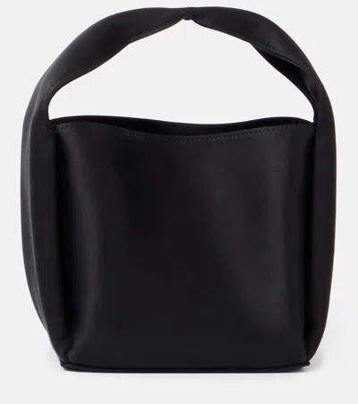 Totême Petite Satin Tote Bag In Black