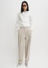 Totême Petite Tumbled Cotton Shirt White In White