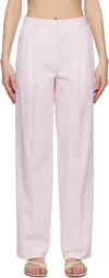 Totême Pink Slanted Pocket Trousers In Blossom 278