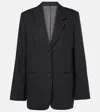 Totême Tailored Pinstriped Suit Jacket Navy In Blue