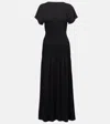 Totême Toteme Knife Pleated Cap Sleeve Jersey Maxi Dress In Black