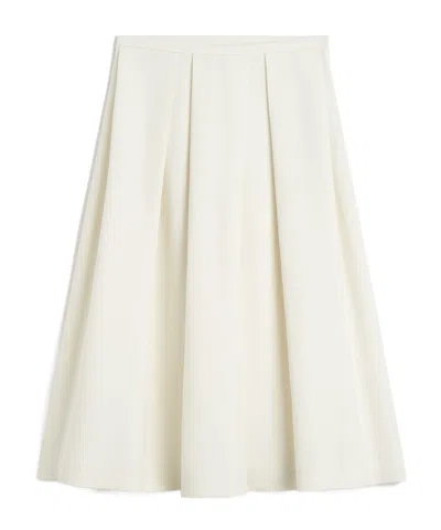 Totême White Skirt With Cannon Pleats