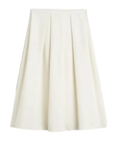 Totême White Skirt With Cannon Pleats