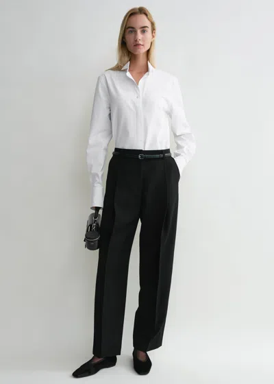 Totême Pleated Straight Trousers Black