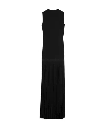 Totême Pleated Knit Maxi Dress In Black