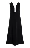 Totême Plunged Cady Midi Dress In Black