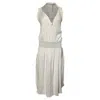 Totême Plunged Shirred Waist Midi Dress In White Viscose In White