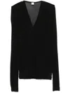Totême Draped V-neck Top In Black