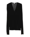 Totême Draped V-neck Top In Black