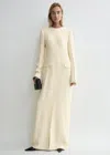 Totême Crewneck Long-sleeved Maxi Dress In Butter